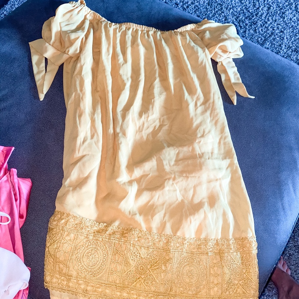 Off-Shoulder Yellow Sundress